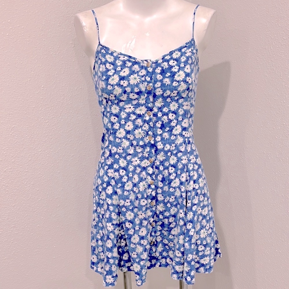 Blue Floral Skater Dress